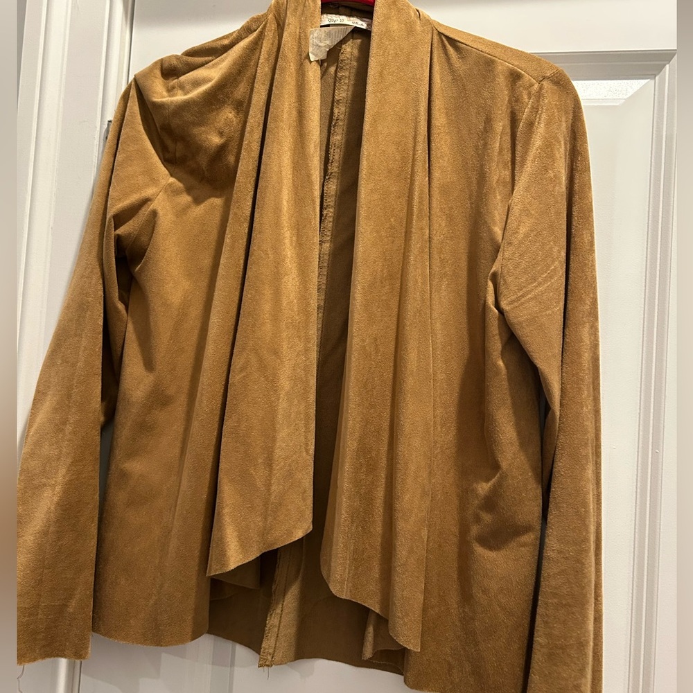 3/$30 - Womens suede brown swing coat, Top 10 brand, size Large